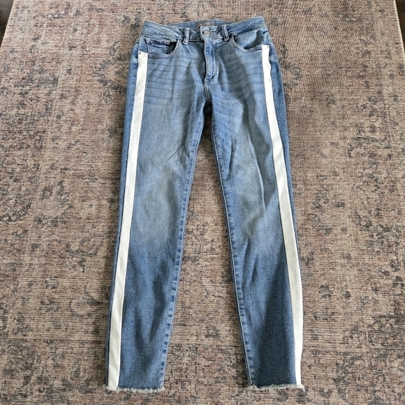 DL1961 Florence Cropped Mid-Rise Instasculpt Skinny Denim Blue Jeans Sanders 27 - Picture 2 of 8